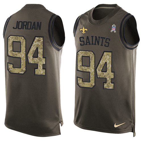 Nike Saints #94 Cameron Jordan Green Men's Stitched NFL Limited Salute To Service Tank Top Jersey